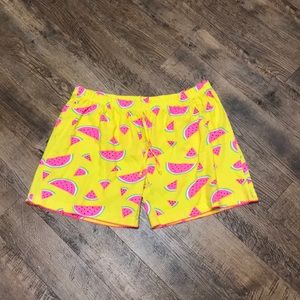 Watermelon Graphic Yellow + Pink Pajama Shorts